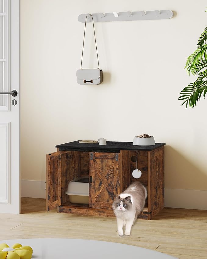 Cat Litter Box Enclosure, Hidden Litter Box Cabinet Furniture - Image 9