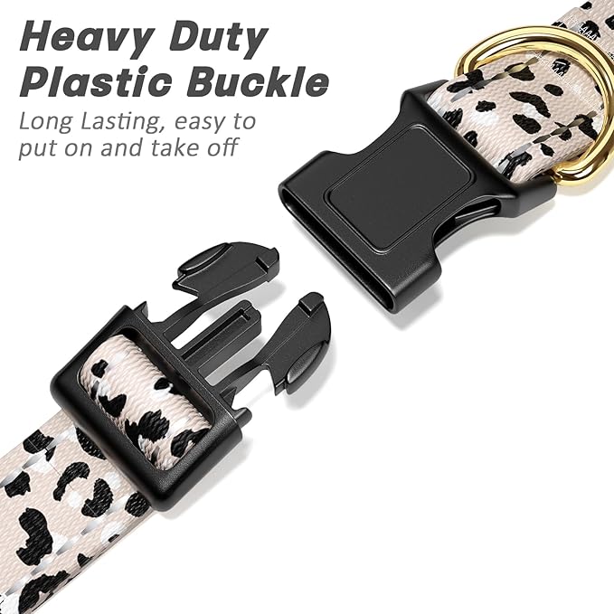 Reflective Dog Collar for Large Dogs, Cute Leopard Style Adjustable Heavy-Duty - Image 4