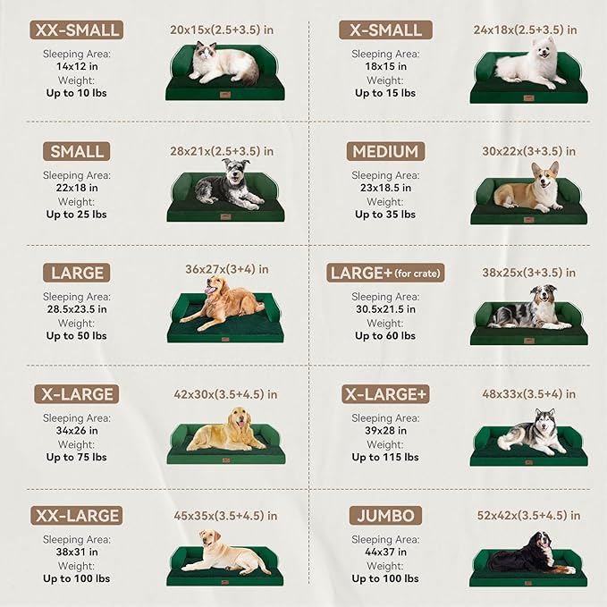 Orthopedic Large Dog Bed Washable, Orthopedic Emerald Dog Beds - Image 3