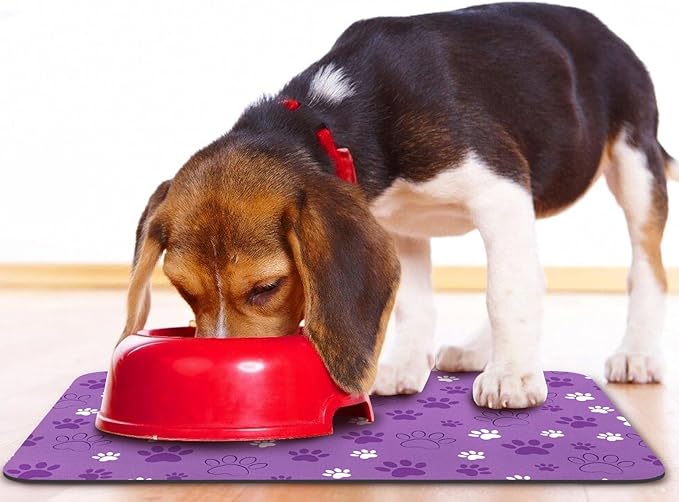Dog Food Mat, Absorbent Water Bowl Mats Cat Pet Feeding Placemats 12 * 20 inch - Image 6