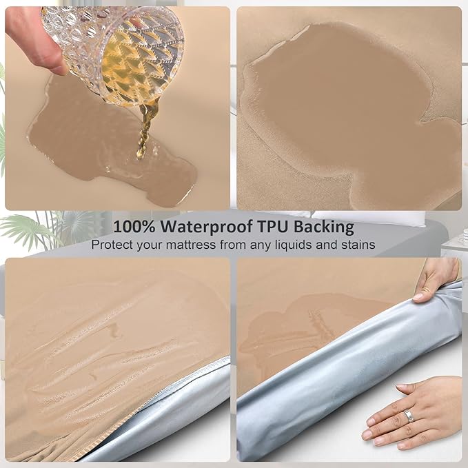 Twin Mattress Protector Waterproof, Fitted Sheet Style Breathable Mattress Cover - Image 3