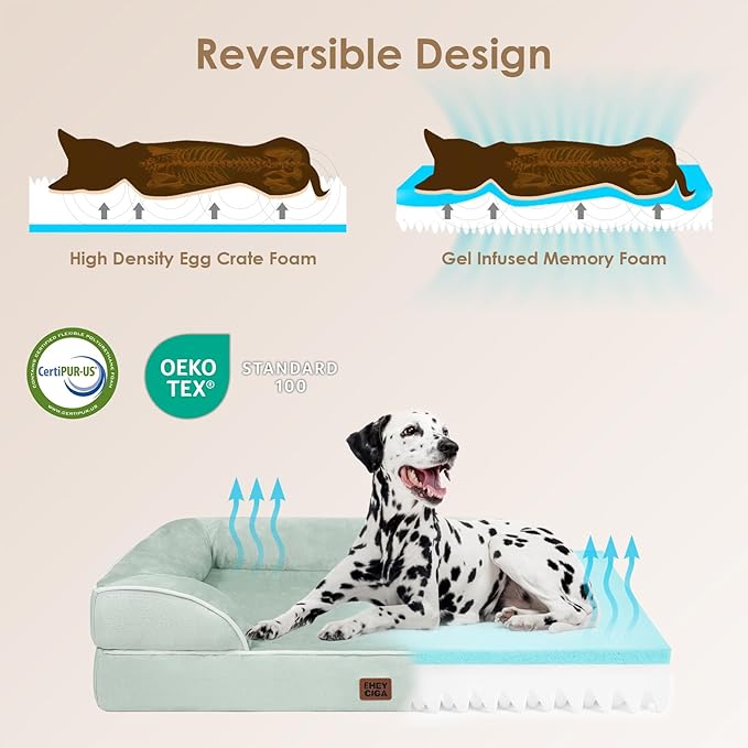 EHEYCIGA Orthopedic Large Dog Bed, Waterproof Memory Foam, Non-Slip Bottom - Image 4