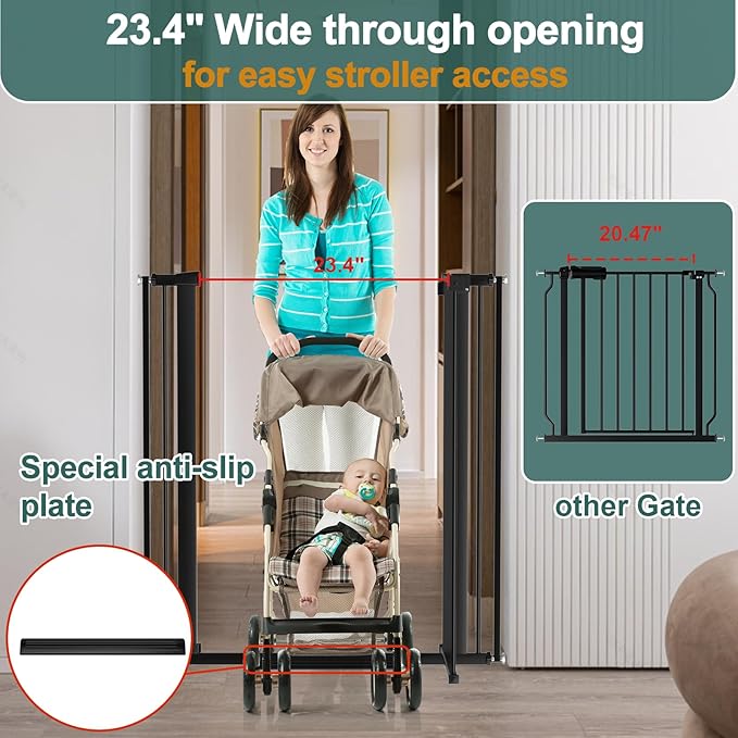 40.55" Tall, 34.05-45.86 Inch Wide, 1.37" Ultra Narrow Spacing Dog Pet Baby - Image 3