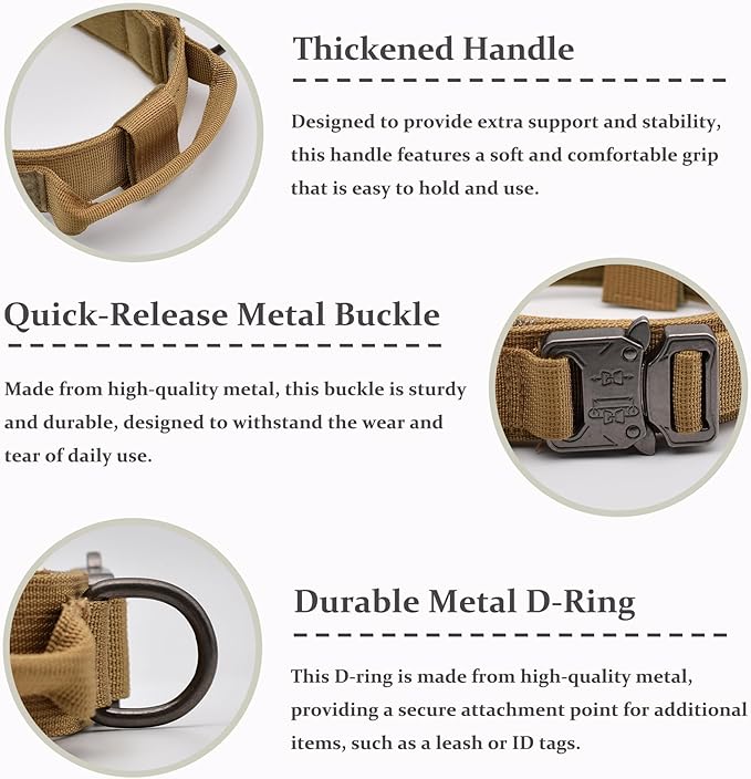 Tactical Dog Collar, Adjustable Military Training Nylon Dog Collar - Image 3