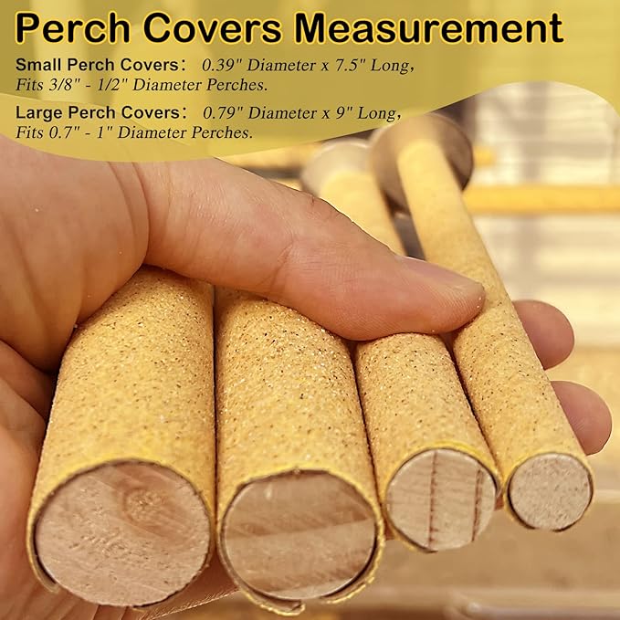 S&X Sanded Perch Covers for Parakeets, Parrotlets, Large Perch Covers 3/4" - Image 5