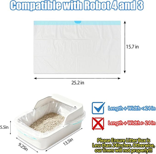 120 Pack Cat Litter Bags with Drawstring, Compatible with Litter-Robot 3/4 - Image 2