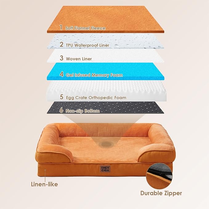 EHEYCIGA Orthopedic Dog Beds for Extra Large Dogs, Waterproof Memory Foam XXL - Image 5