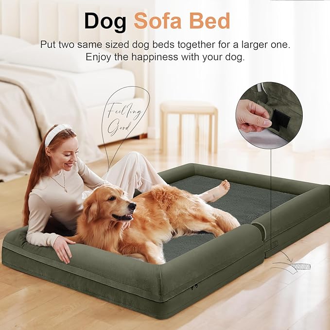 Large Dog Bed Orthopedic Washable: Beds Bolster XL Bed Large Big Dogs Egg Crate - Image 3
