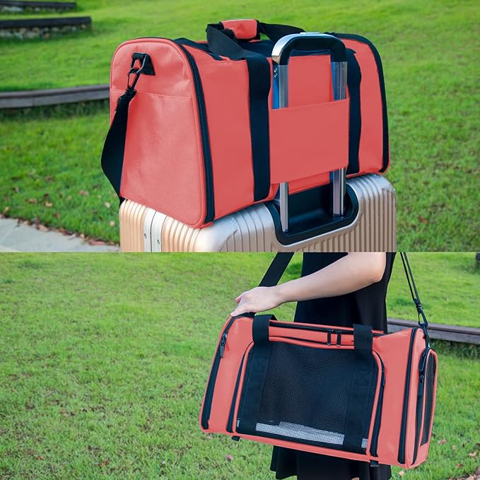 Soft Sided Carrier for Small Medium Cats Dogs, TSA Airline Approved Collapsible - Image 8