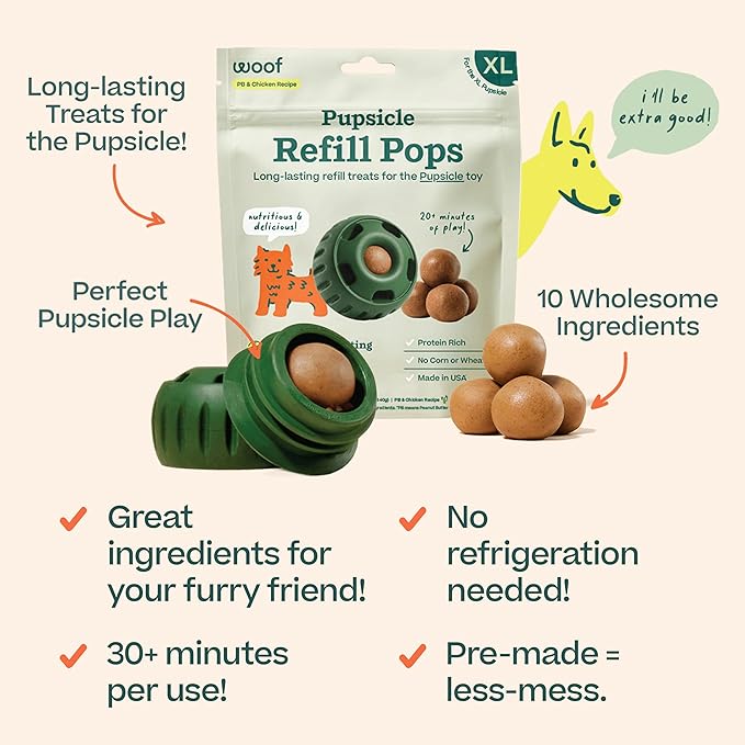 WOOF Pupsicle Refill Pops, Delicious Long Lasting Dog Treats, Pre-Made Pupsicle - Image 2