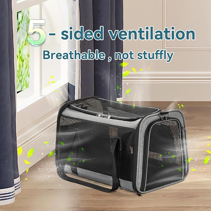 Petsfit Cat Carrier Dog Carriers Airline Approved, 3 Carrying Ways, Lightweight - Image 7