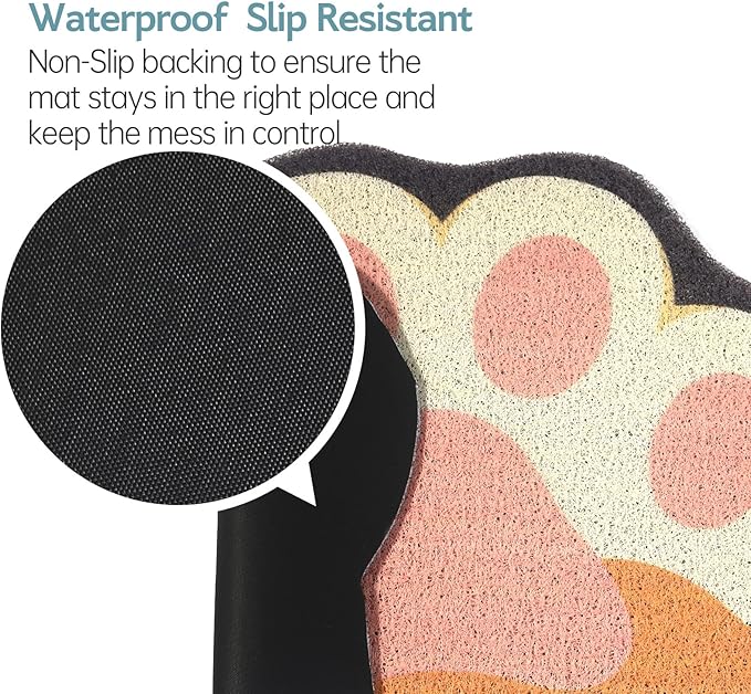 Cute Cat Litter Mat 24”x19”, Litter Box Mat, Litter Trapping Mat, Soft on Kitty - Image 4