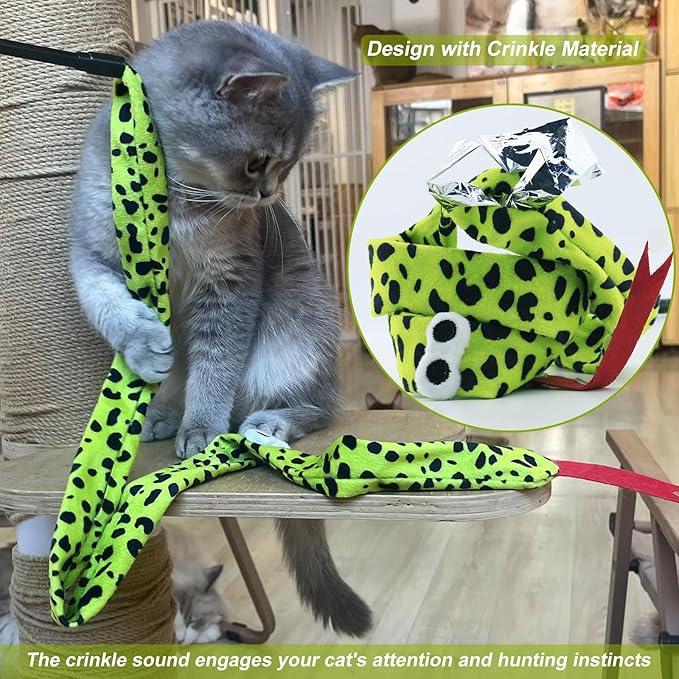 Interactive Cat Toy Wand with Catnip Mouse, Cat Teaser Wand Rainbow String - Image 2