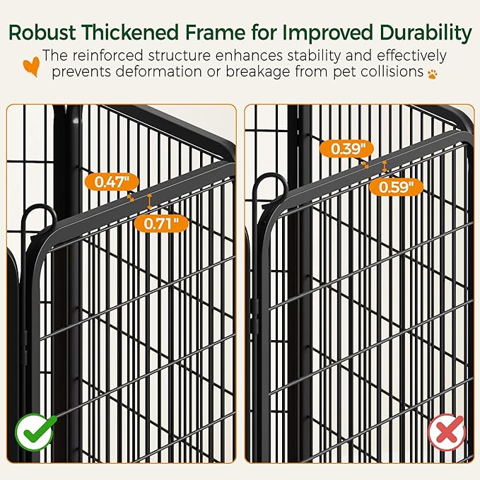 Yaheetech Dog Playpen Outdoor, 47 inch 6 Panels Dog Pen Indoor Heavy Duty Puppy - Image 7
