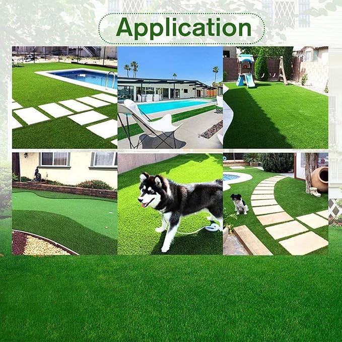 Artificial Grass Rug Outdoor Indoor 2FTX27FT Fake Grass Carpet Green Synthetic - Image 9