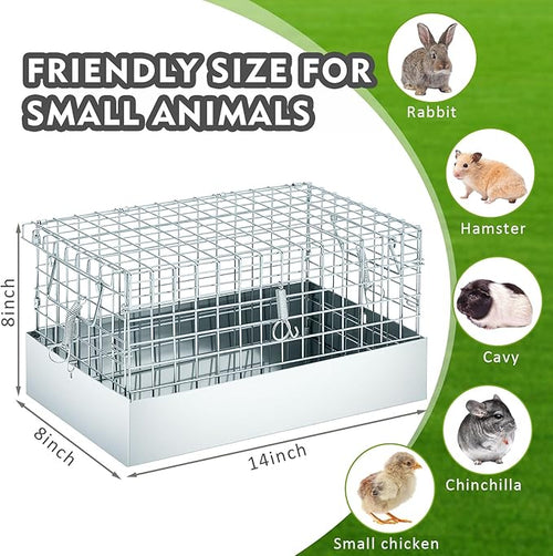 14 x 8 x 8 Inch 1 Hole Folding Guinea Pig Carrier Chinchilla Carrier Portable - Image 2