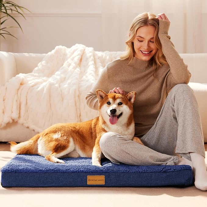 Patas Lague Orthopedic Dog Bed for Small Dogs 20''X15'', Soft Waterproof Egg - Image 2