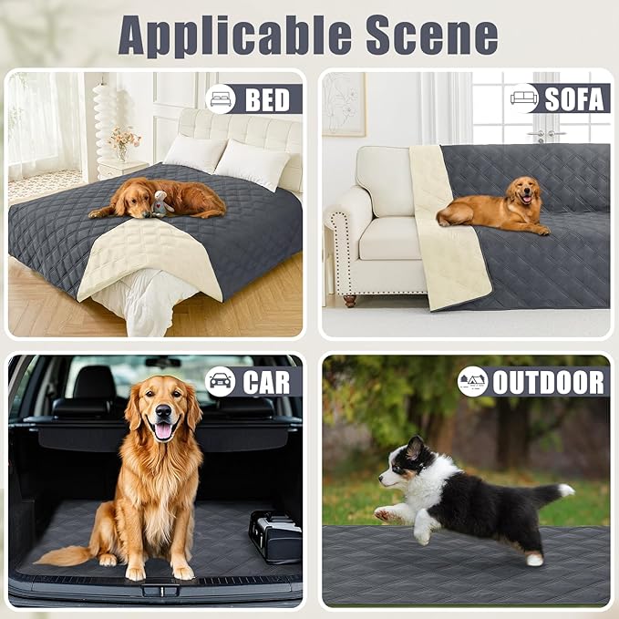 Smiry Waterproof Dog Bed Cover Blanket 52x82, Soft Reversible Pet Blanket - Image 5