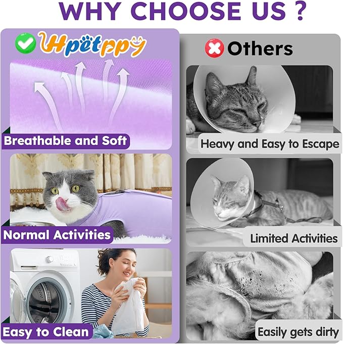 Cat Recovery Suit, Breathable Cat Surgery Recovery Suit Female, Cat Onesie - Image 8