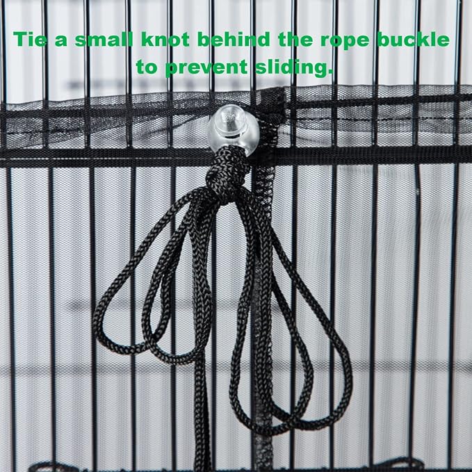 Bird Cage Netting Seed Catcher Adjustable Bird Cage Skirt Seed Catcher Large - Image 2
