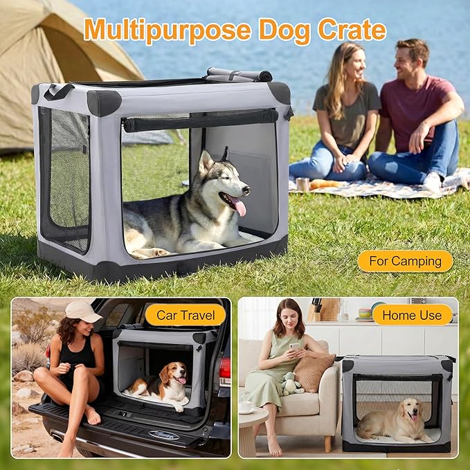 Dog Travel Crate 36 Inch, Portable Soft-Sided Travel Carriers - Image 7