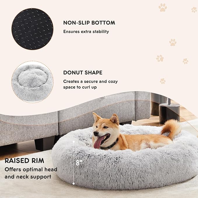 Sweetcrispy Donut Dog Bed, XL Large Round Calming Cat Bed - Image 3