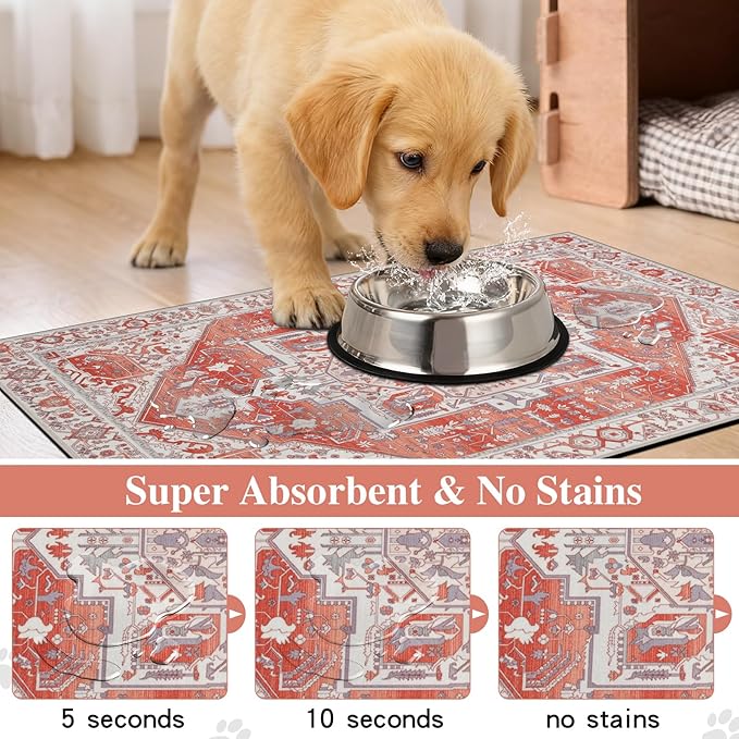 famibay Dog Food Mat, Absorbent Cat Dog Mats - Image 2