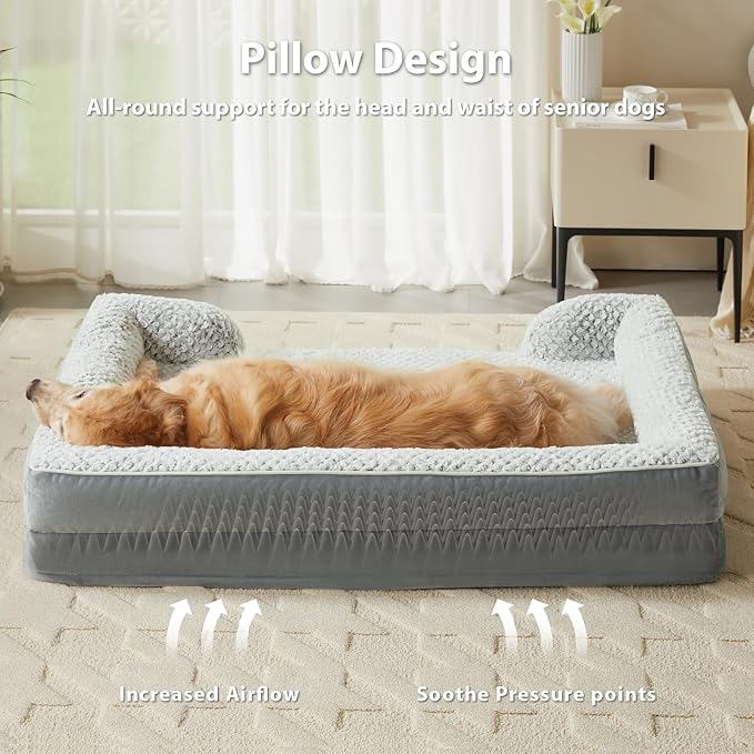 Orthopedic Dog Bed for Large Dogs, Egg Crate Foam Bed for Large Dogs, Equipped - Image 3