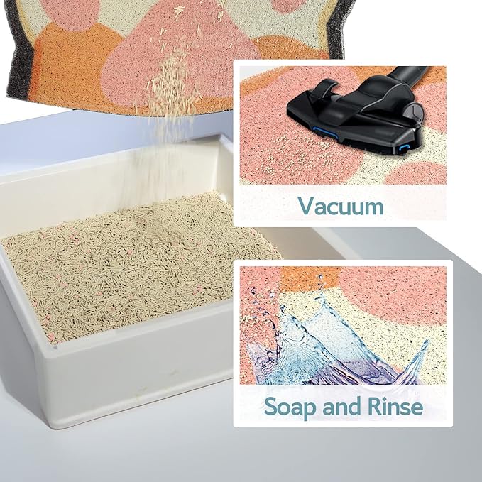 Cute Cat Litter Mat 35”x24”, Litter Box Mat, Litter Trapping Mat, Soft on Kitty - Image 4