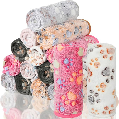 18 Pcs Dog Blankets for Small Dogs Washable Soft Fluffy Fleece Puppy Blankets by Retainbre