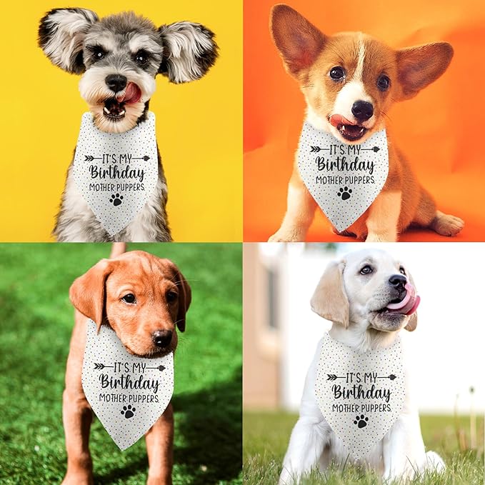 It's My Birthday Mother Puppers White Dog Bandana Birthday Gifts - Image 3