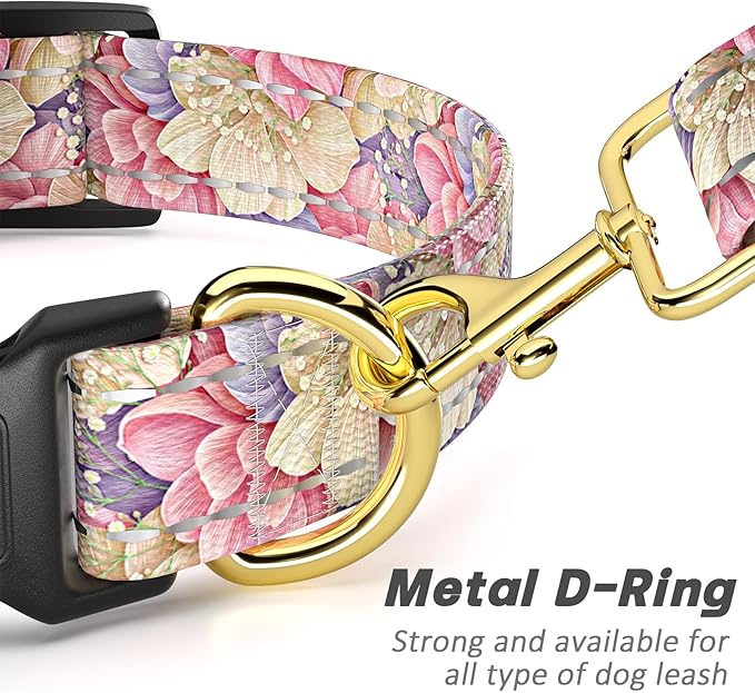 Reflective Dog Collar for Extra Small Dogs, Cute Flower Theme Adjustable - Image 5