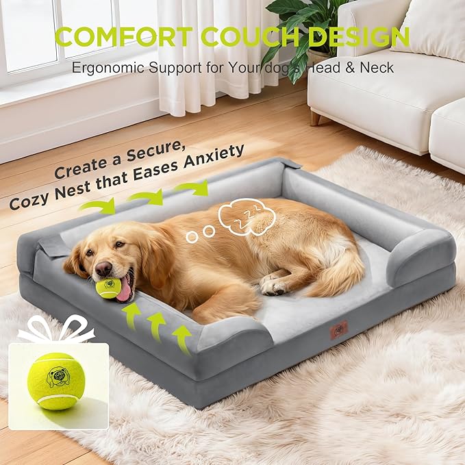 Orthopedic Dog Bed for Extra Large Dogs, XXL Waterproof Egg Crate Memory Foam - Image 7
