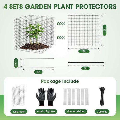 18 PCS Plant Protector from Animals, 6 Pack 12x12 Inch Metal Plant Cages - Image 2