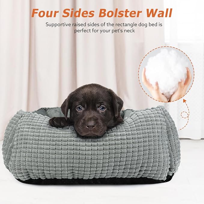 MIXJOY Large Dog Bed for Large Medium Small Dogs, Rectangle Washable Orthopedic - Image 3
