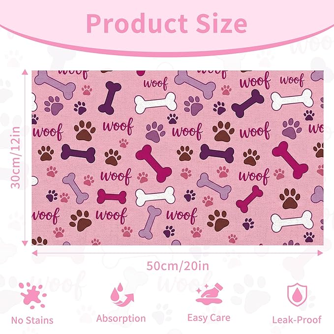 Dog Feeding Mat 20 x 12 Inch, Waterproof Non Slip Rubber Pet Bowl Pad Mat - Image 2