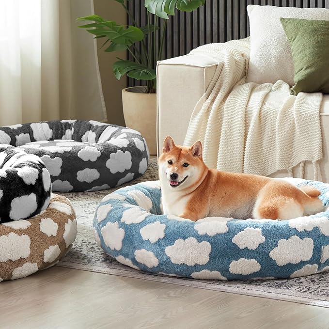 JOEJOY Donut Large Dog Bed, Cute Round Calming Dog Bed - Image 8