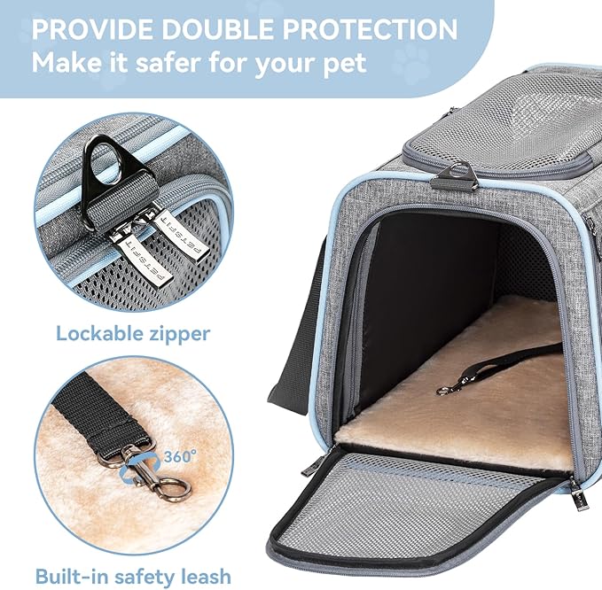 Petsfit Expandable Cat Carrier Dog Carriers, Airline Approved Soft-Sided - Image 5