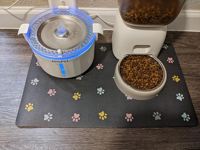 Cat Food Mat Absorbent Dog Mat for Food and Water Non Slip Quick Dry Dog Bowl - Image 9