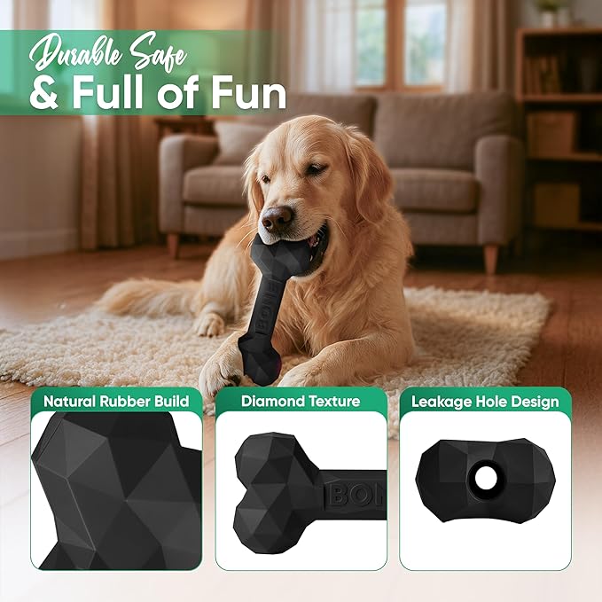 Natural Rubber Dog Chew Bone – Treat-Dispensing, Tough & Indestructible Chew - Image 5