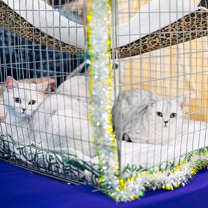 Jetec 2 Pieces Reversible Cat Hanging Hammock Soft Breathable Pet Cage Hammock - Image 2