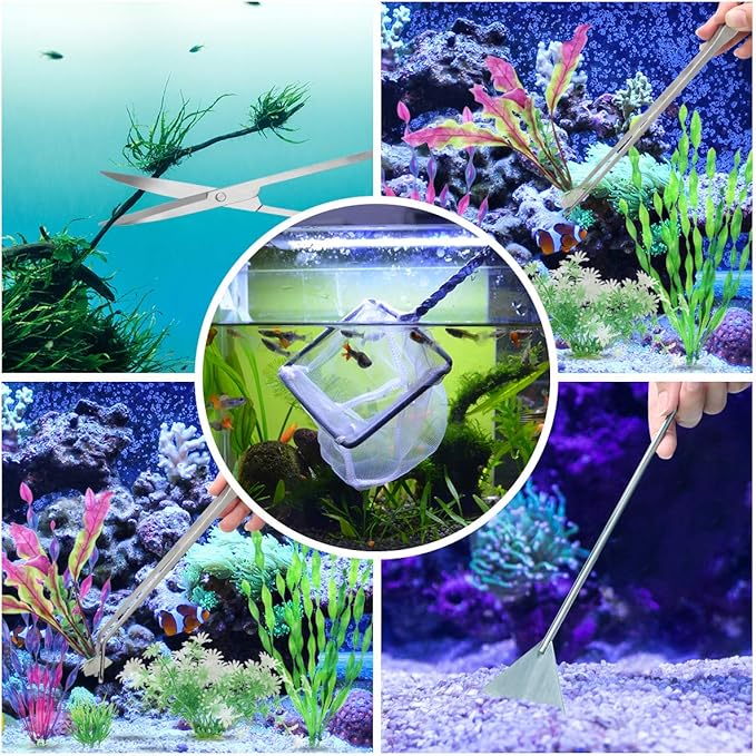 7 in 1 Aquarium Aquascape Tool Kit 15 inch, Aquatic Plant Extra Long - Image 7