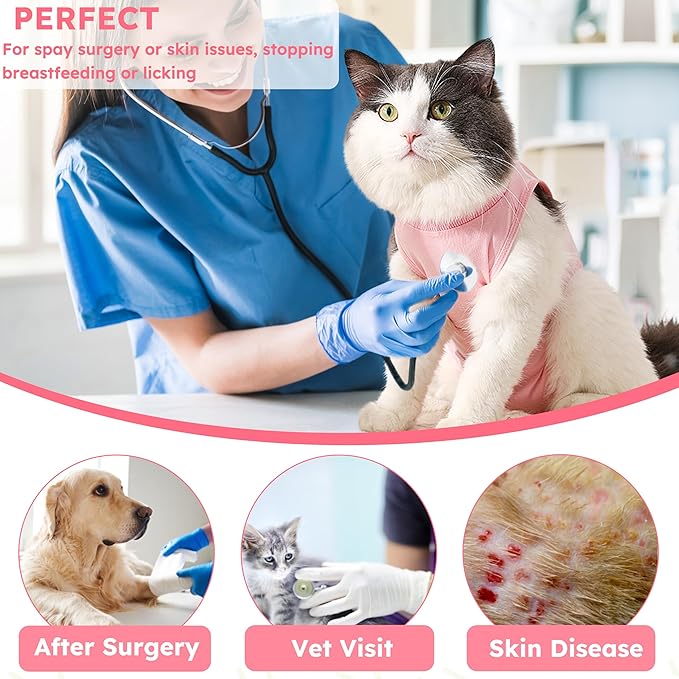 Cat Recovery Suit, Breathable Cat Surgery Recovery Suit Female, Cat Onesie - Image 8