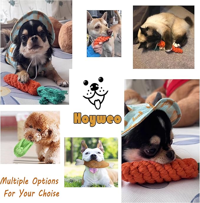 3PCS Natural Cotton Rope Toys for Small Dogs and Puppies, Dog Dental Care Chew - Image 7