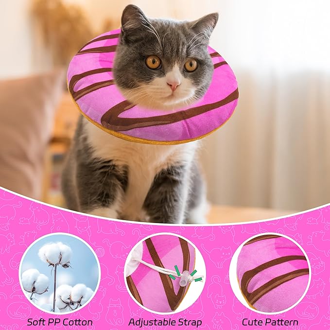 Cat Cone Collar Soft, Adjustable Cat Recovery Collars to Stop Licking, Cute - Image 3