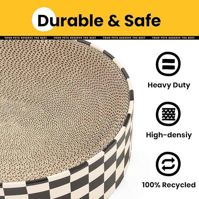 Cat Scratcher Cardboard, 2 in 1 Oval Cat Scratch Pad Bowl - Image 6