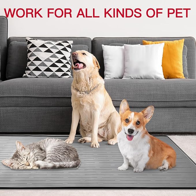 48" x 32" Largest Pet Food Mat, XXXL Silicone Dog Mats - Image 7