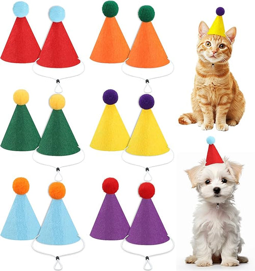 12 PCS Mini Party Hats for Stuffed Animals Birthday Felt Cone Hat by peonyman