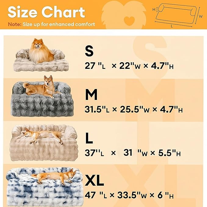 FUNNY FUZZY Pet Fluffy Fuzzy Couch Cover, Calming Washable Dog Bed Sofa - Image 4