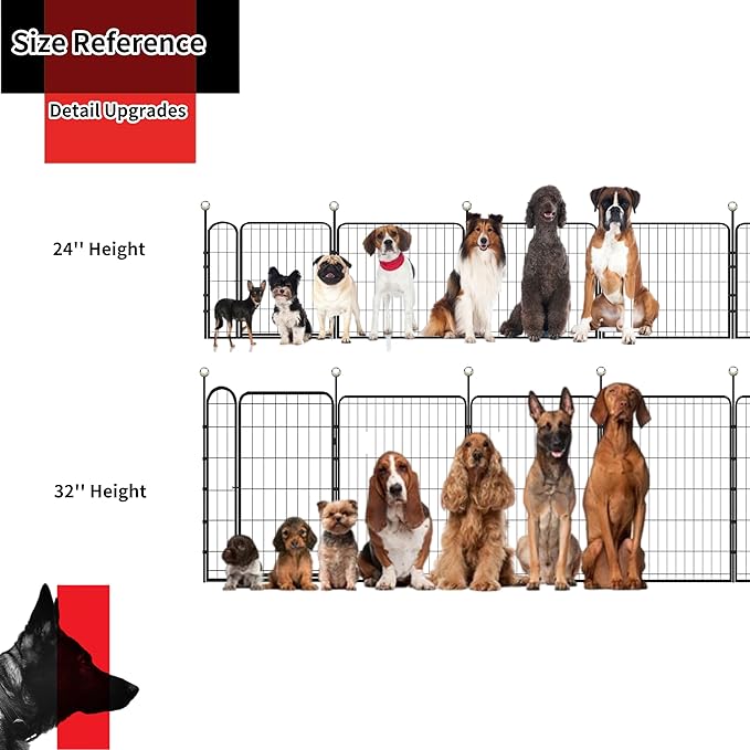 Dog Playpen Indoor/Outdoor, 6 Panels Dog Pen Play Pen - Image 5